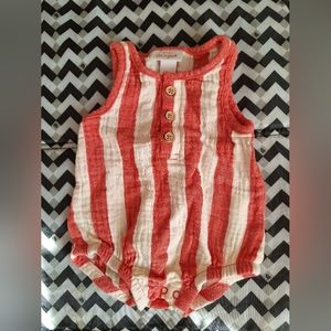 Newborn Red and White Stripped Romper